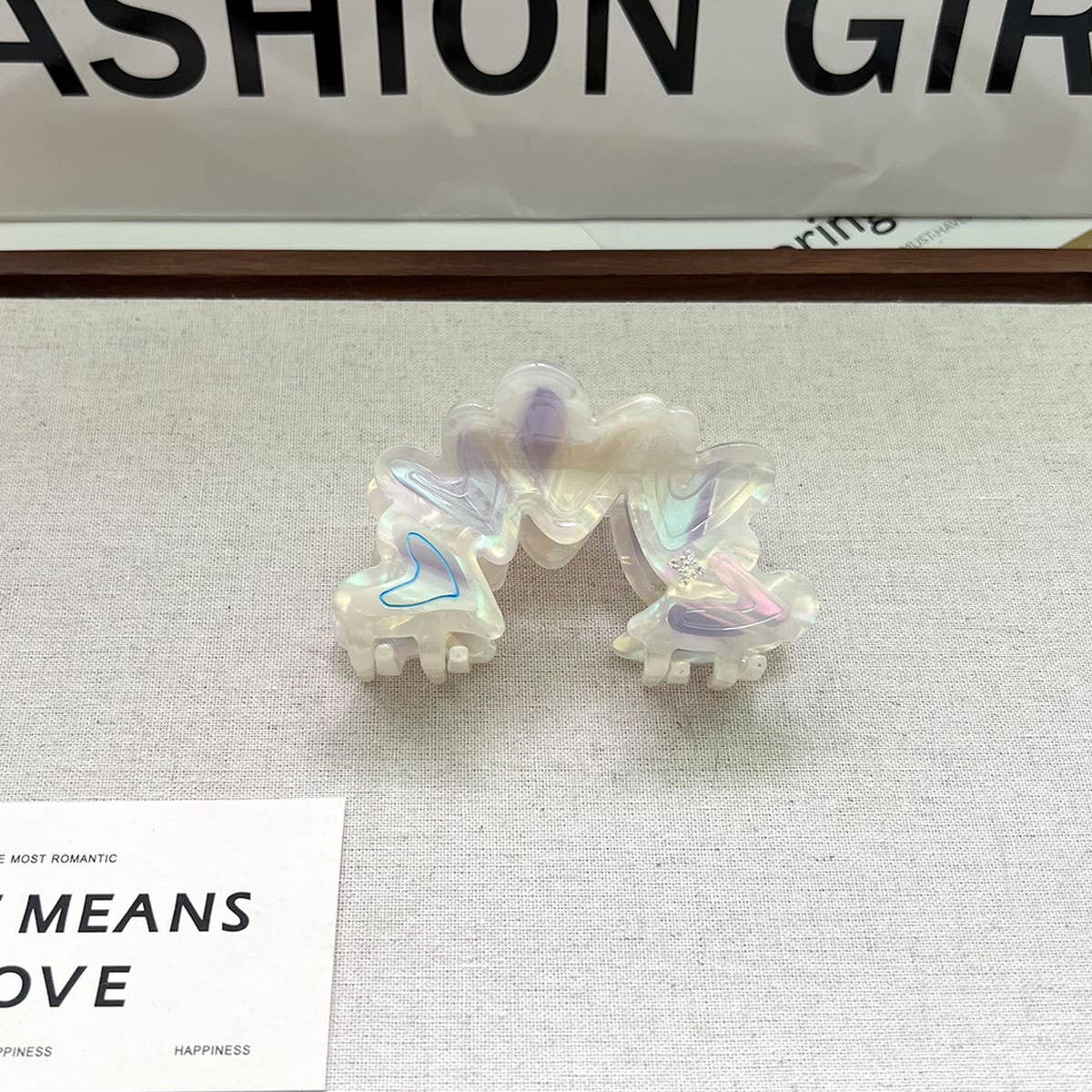 Heart Shaped Acetate Hair Claw Clip for Women