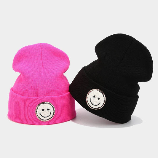WOOL HAT TRENDY BRAND KNITTED HAT  SMILEY FACE_CWAH2081