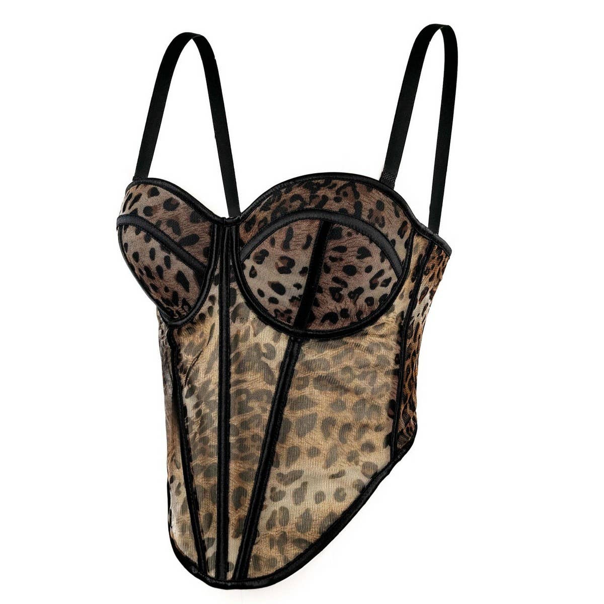 SEXY LEOPARD DOT PATTERN HERRINGBONE BRA
