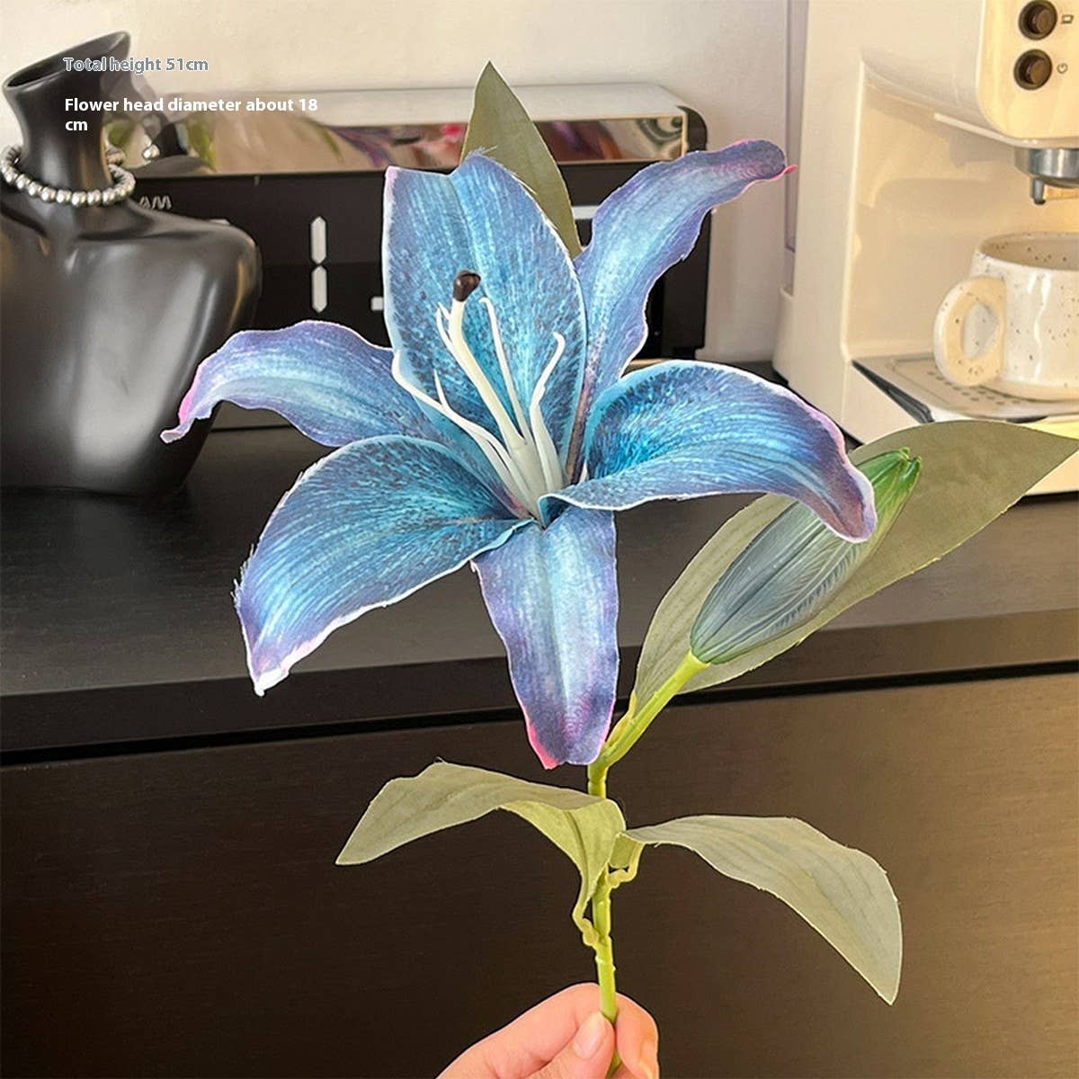 Vintage Autumn Artificial Lily with Bud and Bloom