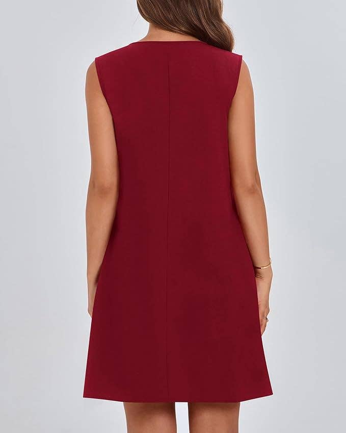 Fashionable short sleeveless vacation dress