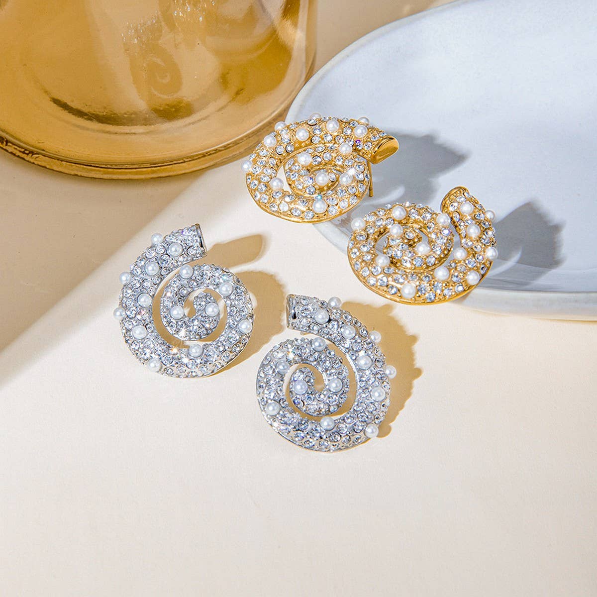 EXQUISITE STATEMENT THREAD-SHAPED PEARL EARRINGS_CWAJE1884