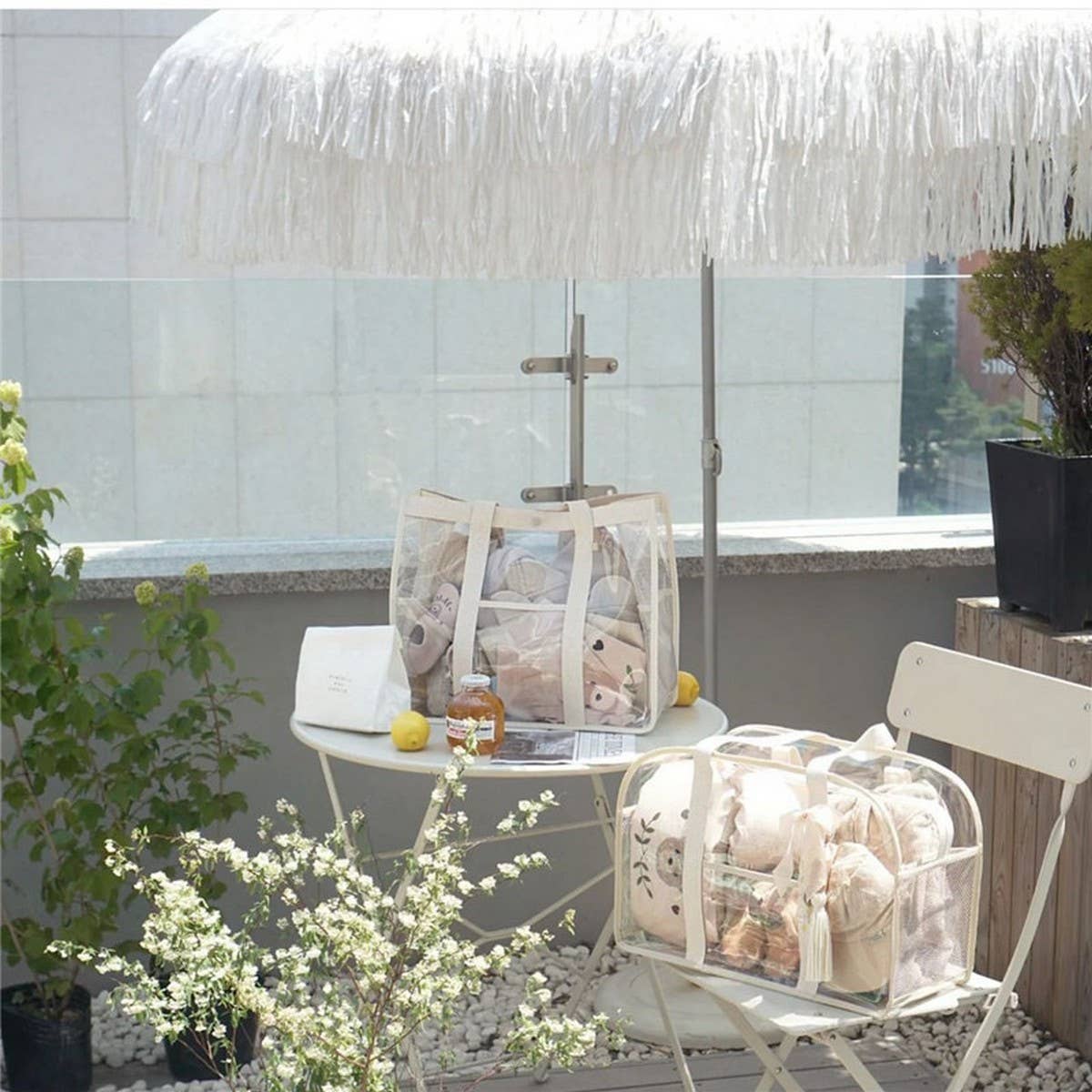 Clear PVC Beach Tote, Waterproof Travel Bag_CWAB1915