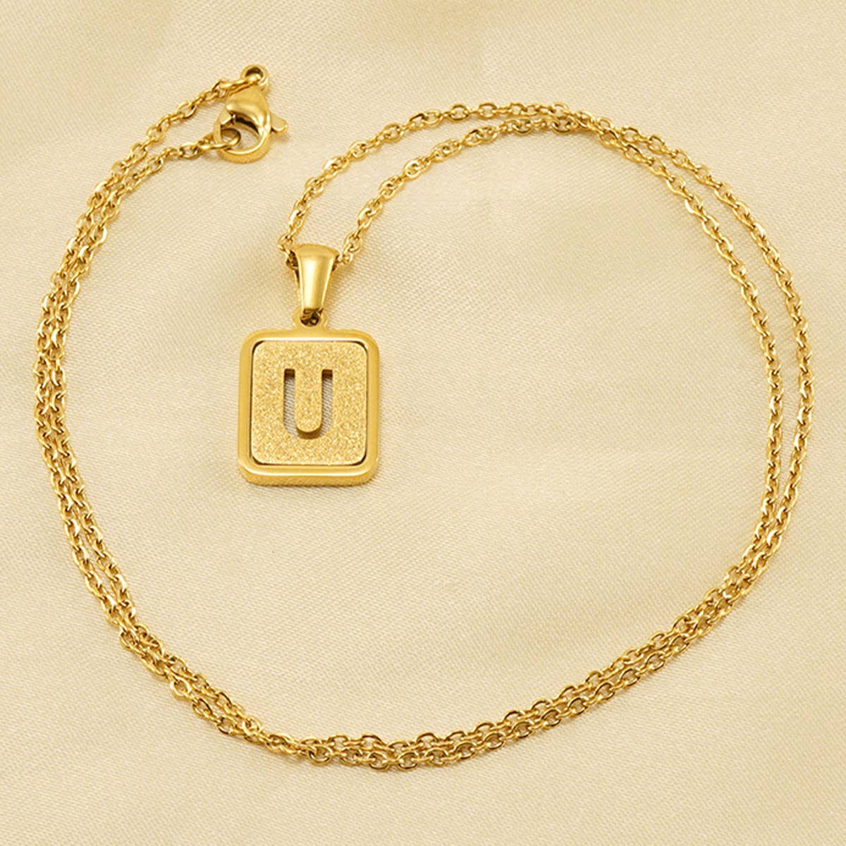 FASHION 26LETTER STAINLESS STEEL PENDANT NECKLACE_CWAJE0678