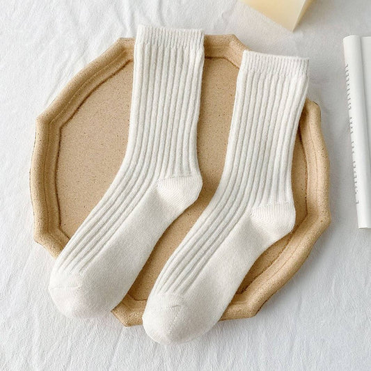 SOLID COLOR ALL-MATCH WARM STACKED SOCKS_CWMS1064