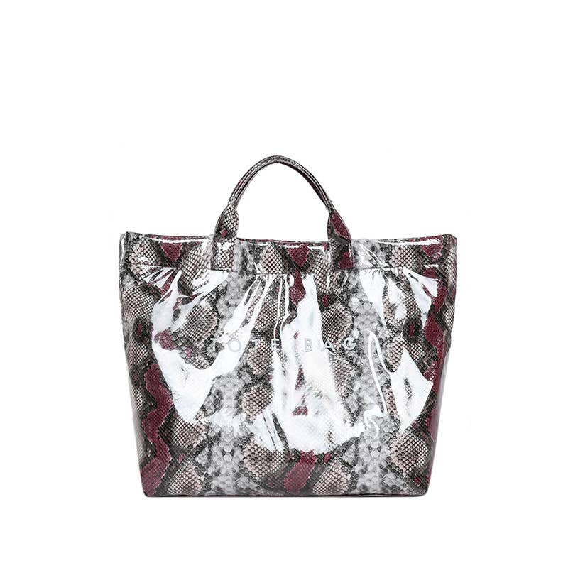 Fashionable printed snake pattern handbag