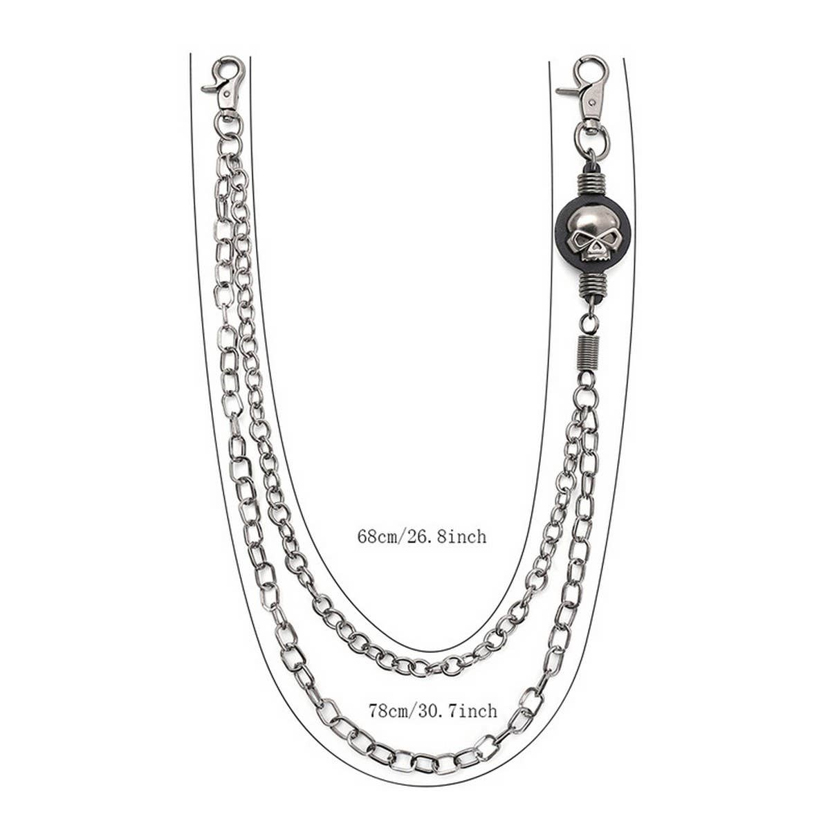 DARK ALLOY SKULL MULTI-LAYER JEANS CHAIN