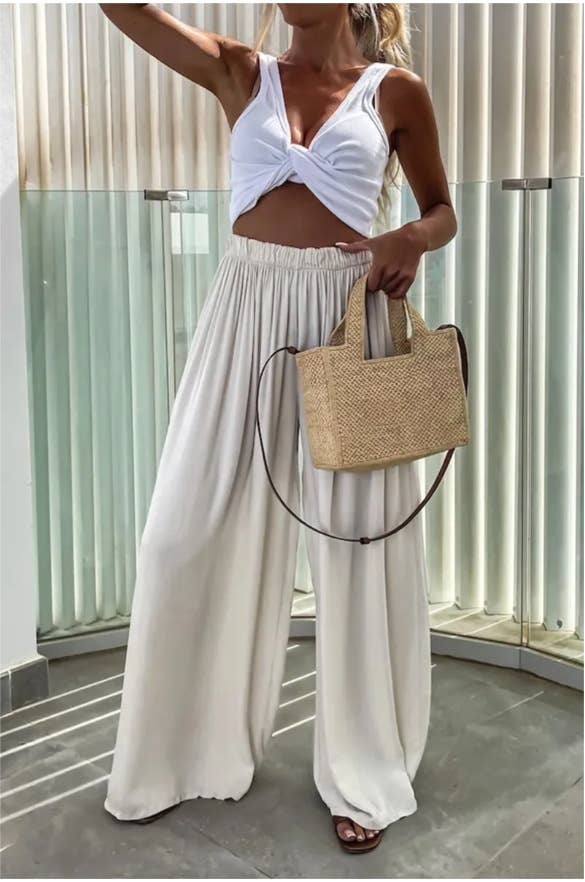 Pocket casual wide-leg casual stylish pants