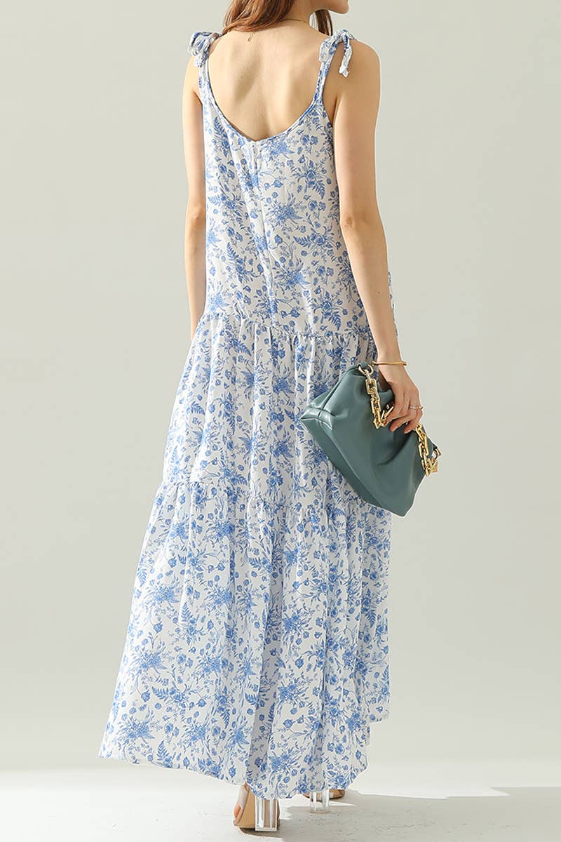 CWDMD543_SLEEVELESS STRAP TIE DRESS