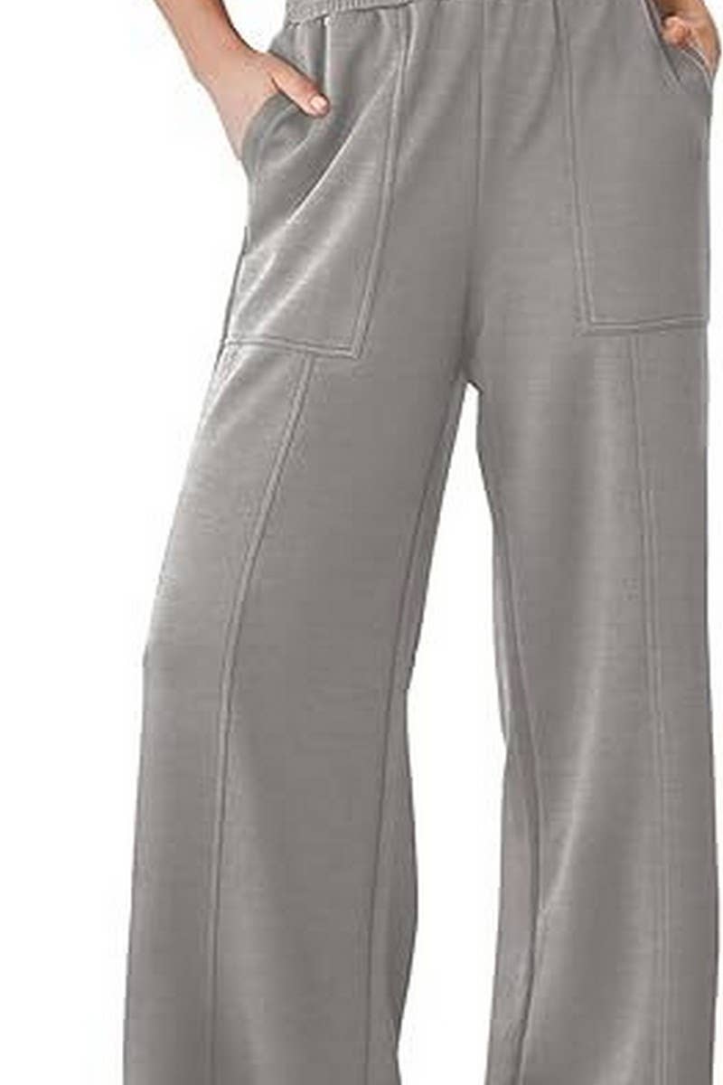 CWBLP1395_SOLID COLOR HIGH WAIST LOOSE WIDE LEG TROUSERS