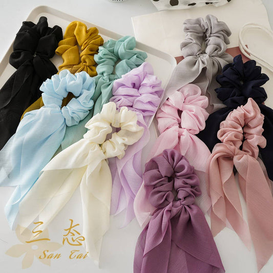 THIN BOW RIBBON TASSEL HAIR TIE_CWAHA0837