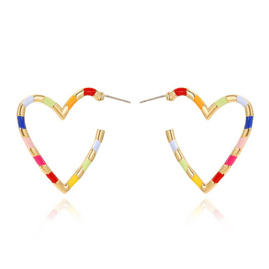 WOMEN'S STYLISH GEOMETRIC HEART-SHAPED EARRINGS