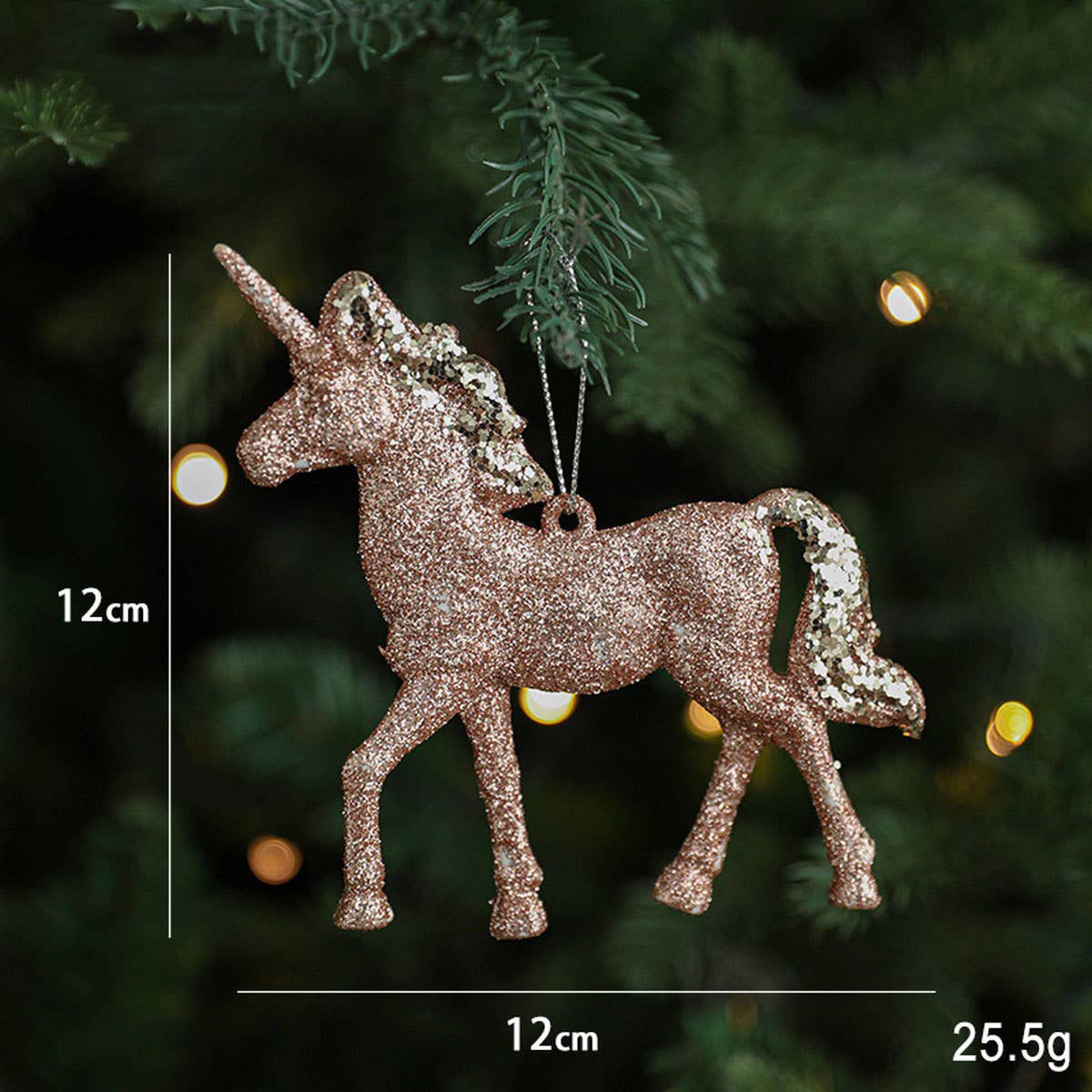 Glitter Reindeer House Christmas Tree Ornament