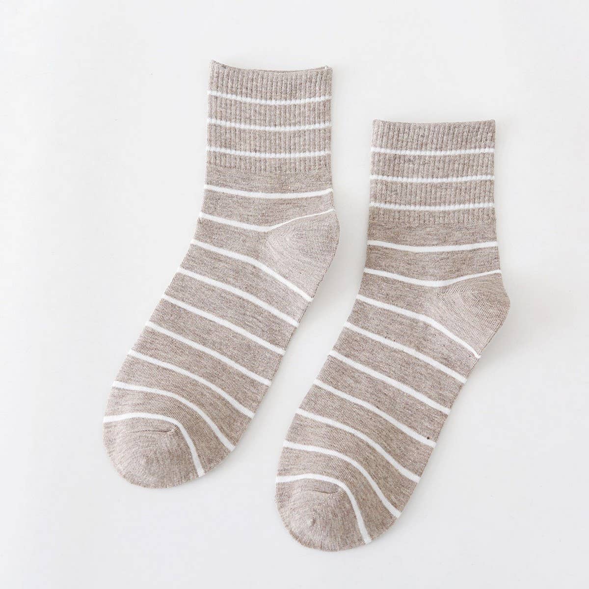 NEW ALL-MATCH SOLID COLOR STRIPED MID-CALF SOCKS