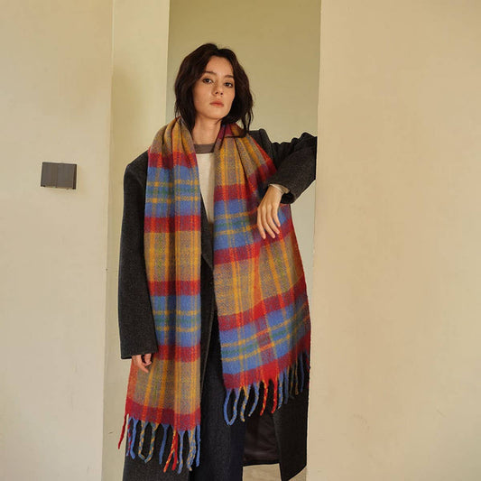 30% Wool Blend Plaid Scarf - Designer Winter Style_CWASC2370