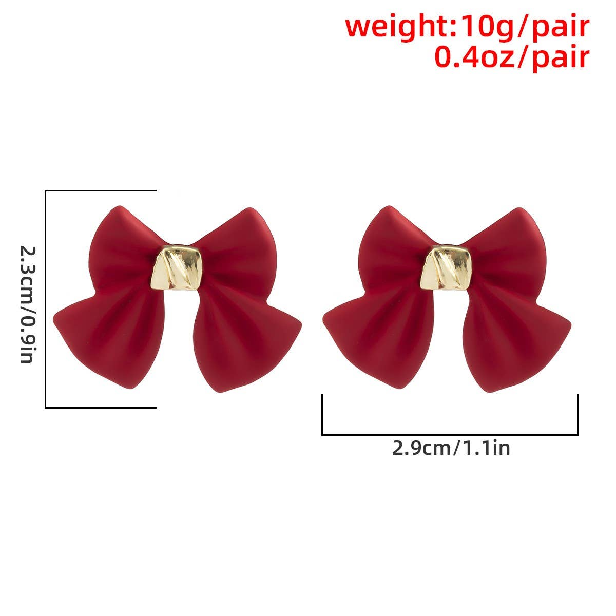 RED BOW EARRINGS MINIMALIST JEWELRY_CWAJE1137