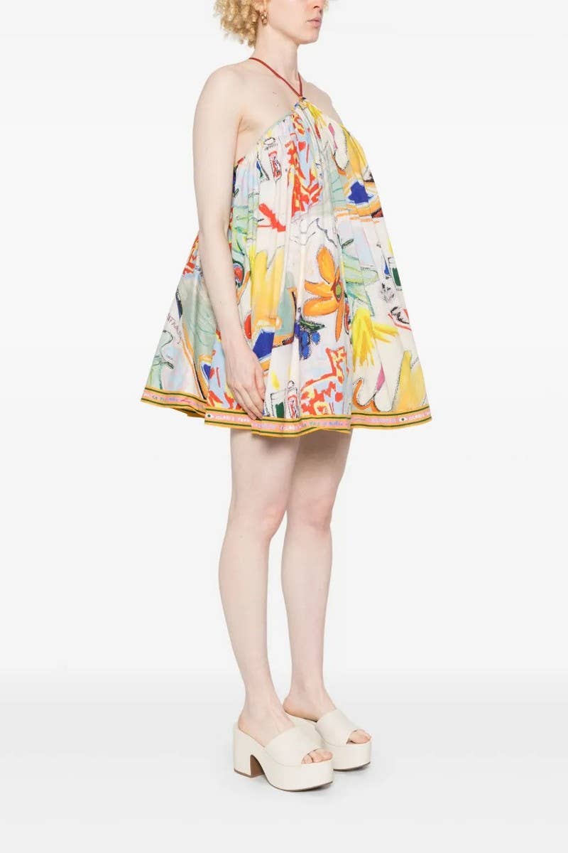 CWDMD5744_TEMPERAMENT LOOSE HALTER NECK BACKLESS DRESS