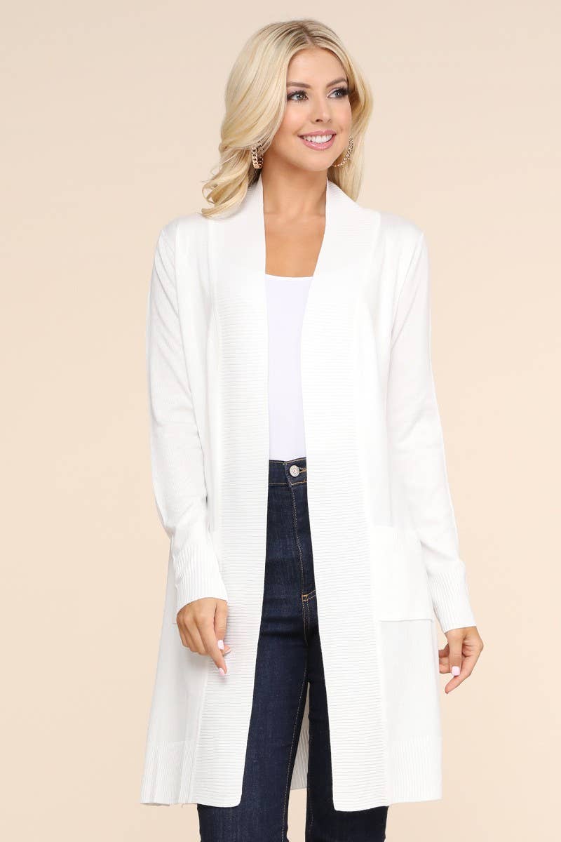 AWOCAL311_LONG SLEEVE OPEN FRONT CARDIGAN WITH SIDE POCKETS