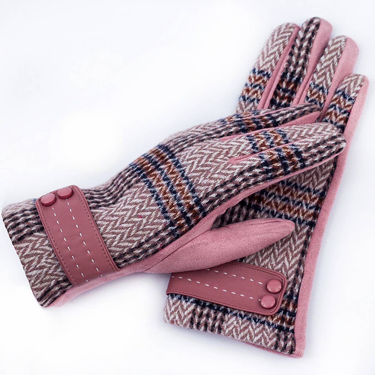 PLAID FLEECE WARM BREATHABLE GLOVES_CWAG0071