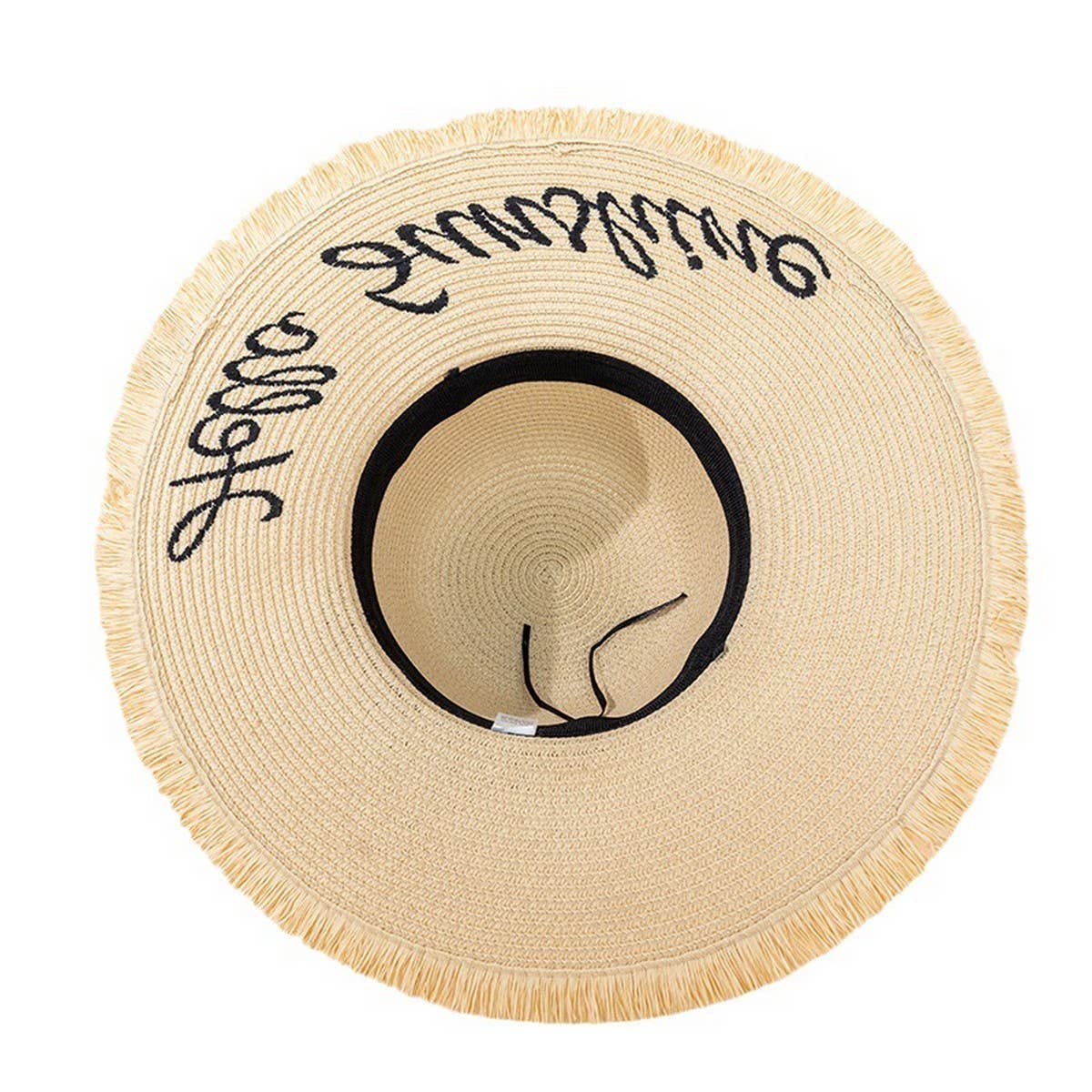 Small fresh large brim summer bow straw hat_CWAH3479