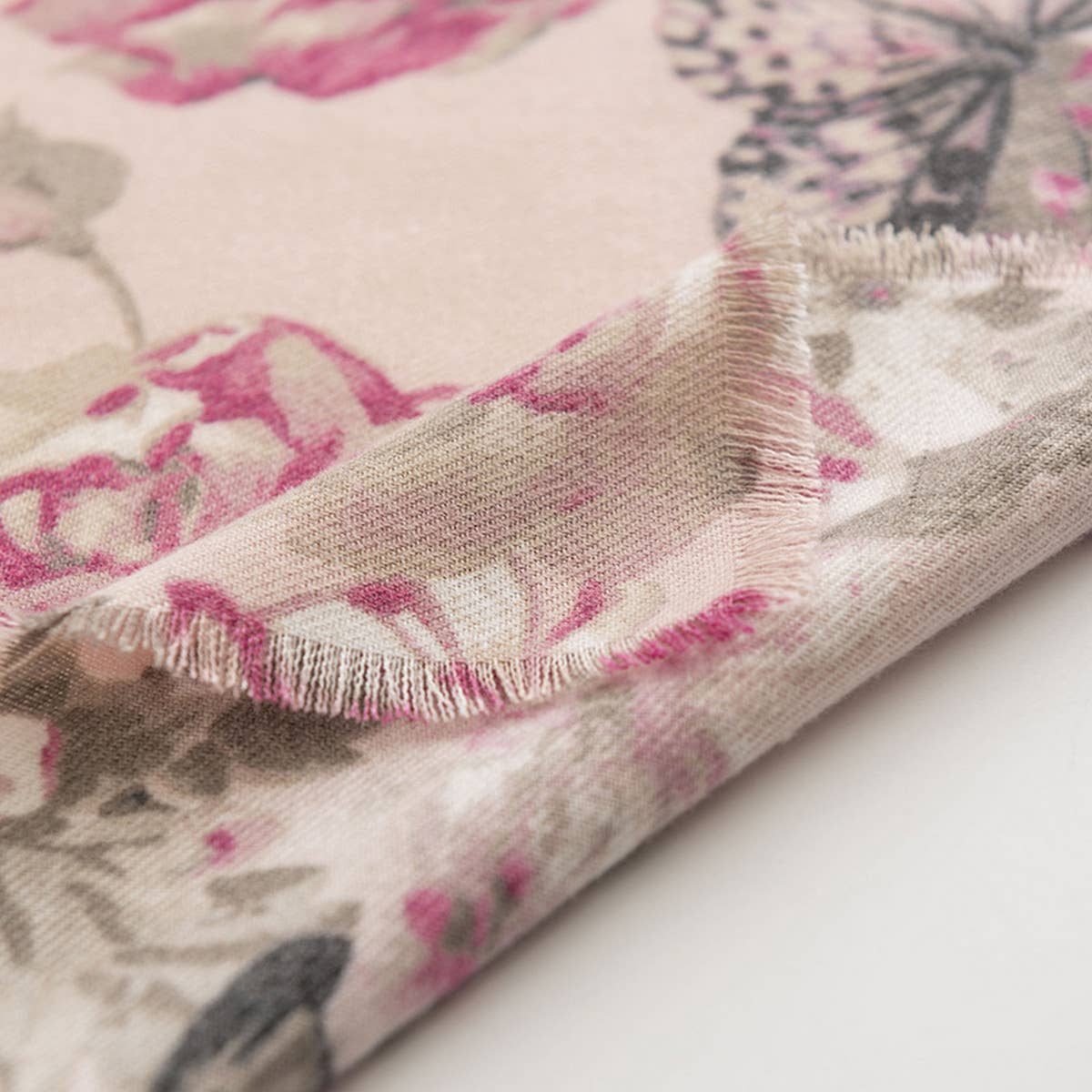 STYLISH WARM FRINGED TWILL FLORAL SCARF_CWASC0488