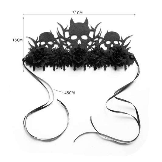 HALLOWEEN WITCH DEMON SKULL FLOWER CROWN