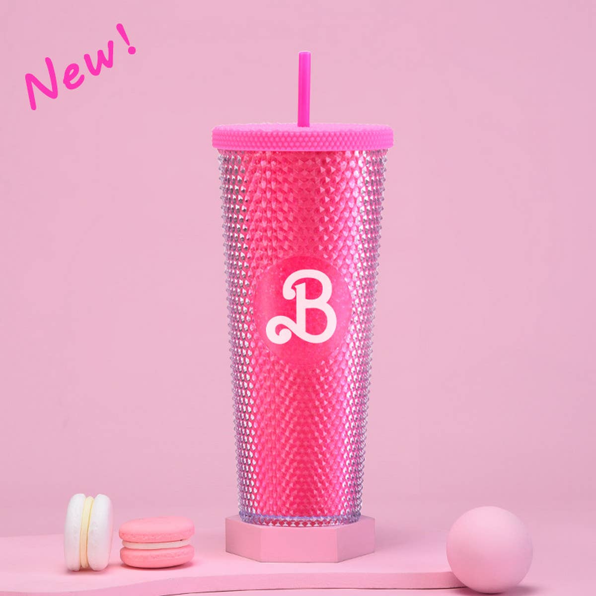 DOUBLE LAYER PORTABLE PLASTIC STRAW DIAMOND CUP