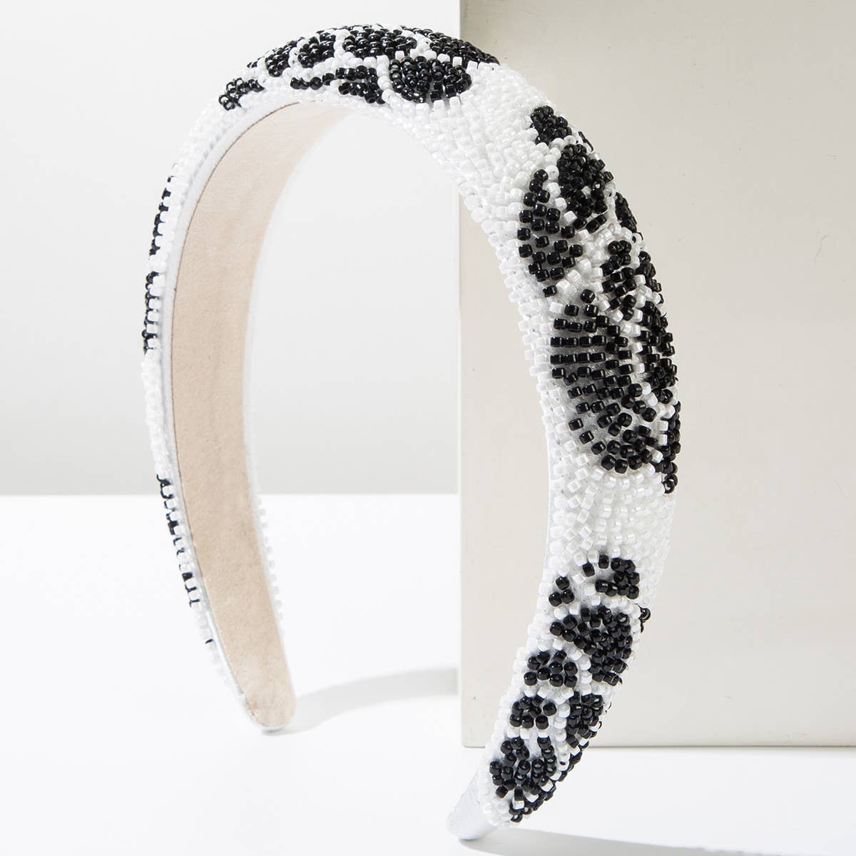 HAND-SEWN RICE BEAD FLOWER HEADBAND