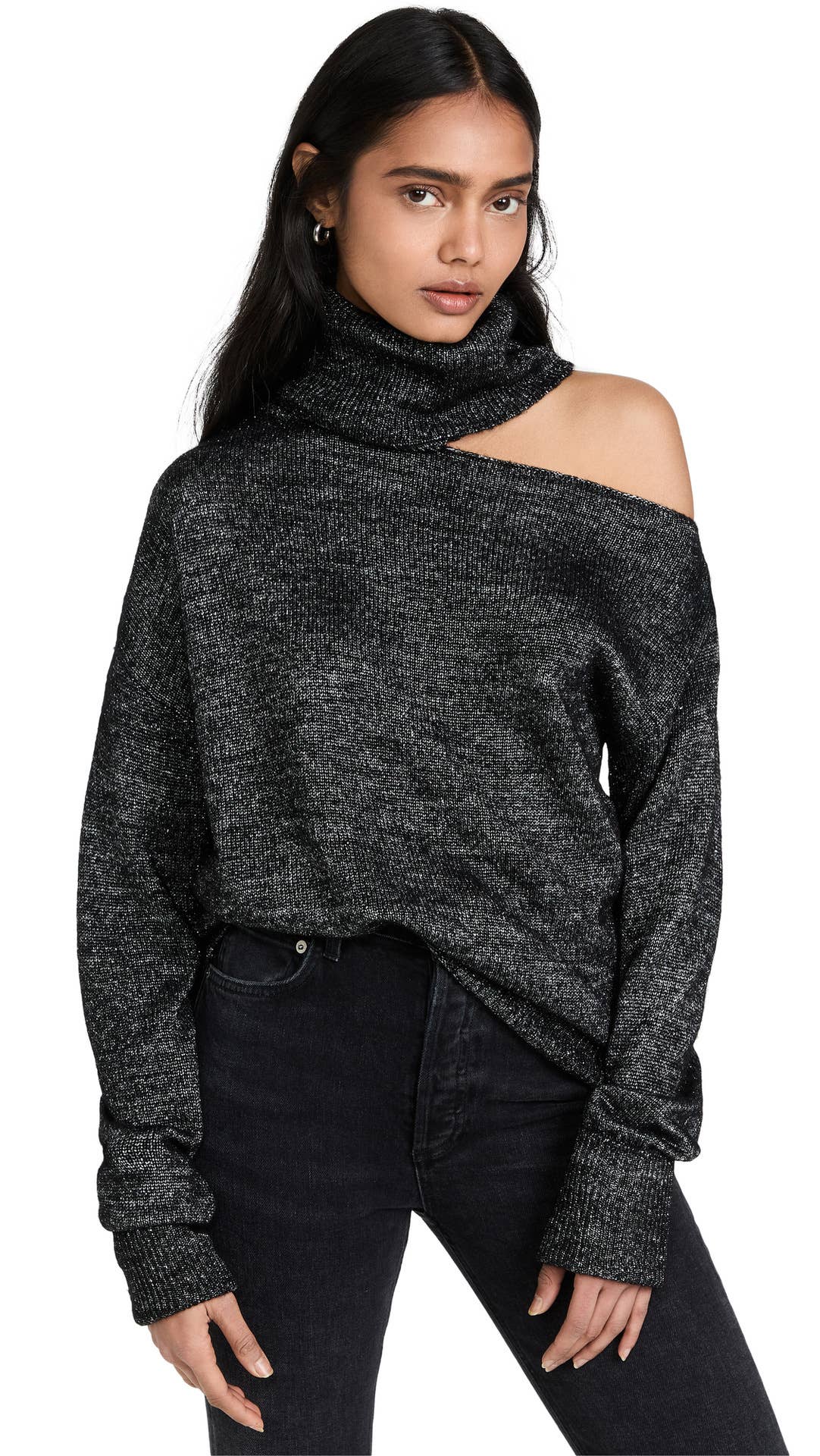 SEXY SWEATER WITH TWO LAPELS MISSING SHOULDERS