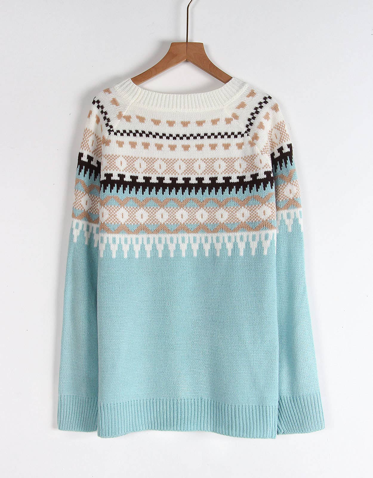 Ethnic geometric pattern Fair Isle sweater