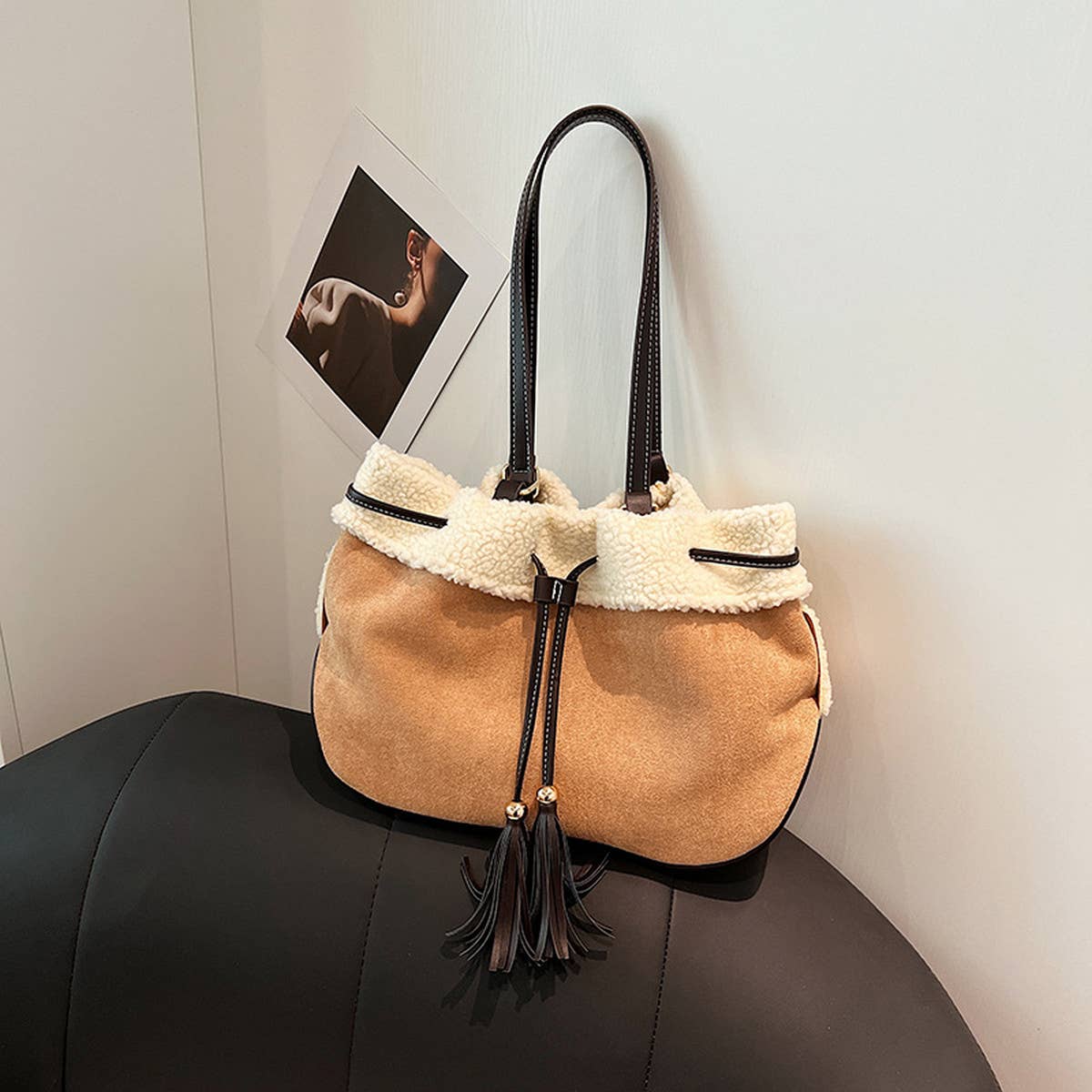 RETRO STITCHING LARGE CAPACITY TOTE BAG_CWAB1575