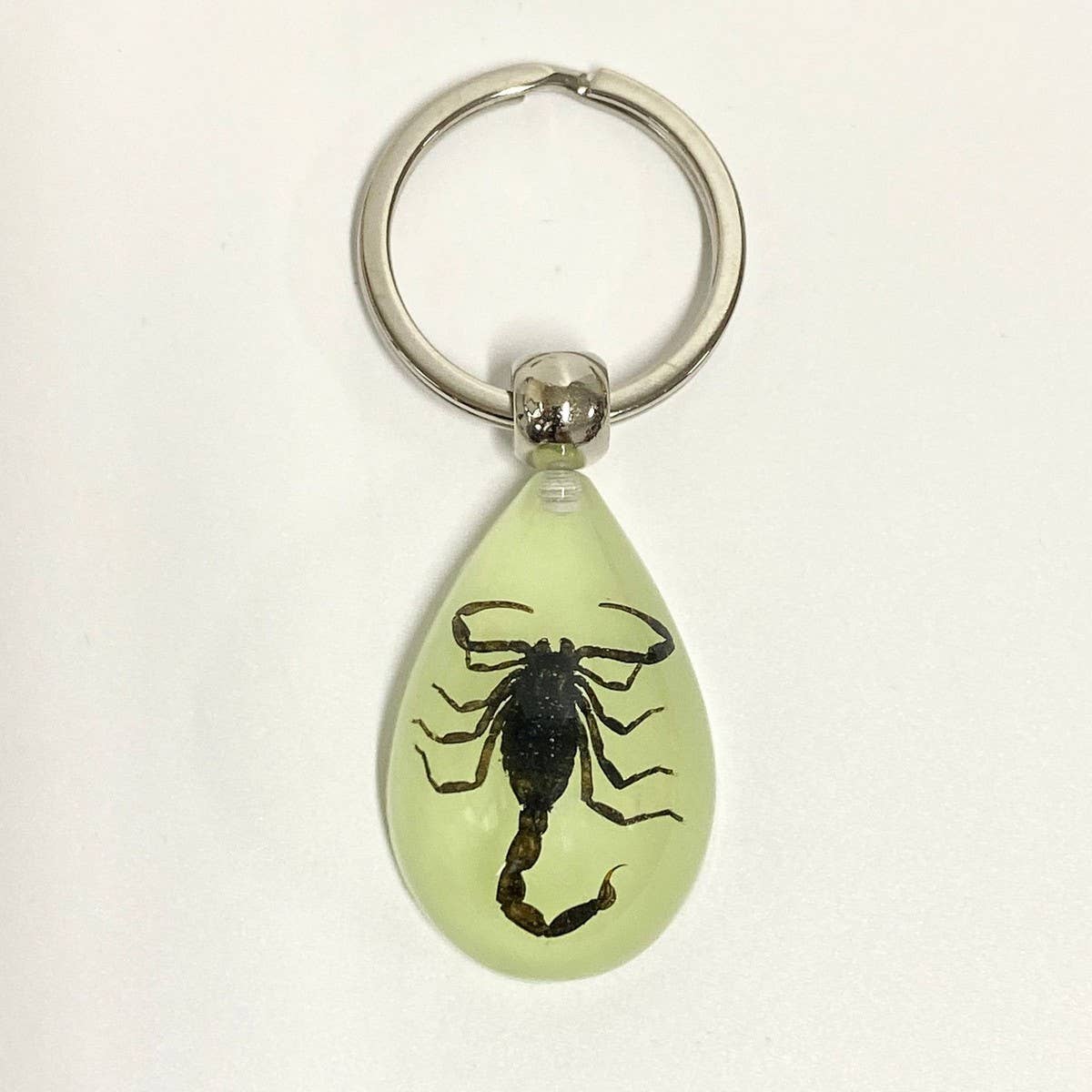 AMBER GLOW-IN-THE-DARK INSECT KEYCHAIN PENDANT_CWMM3698