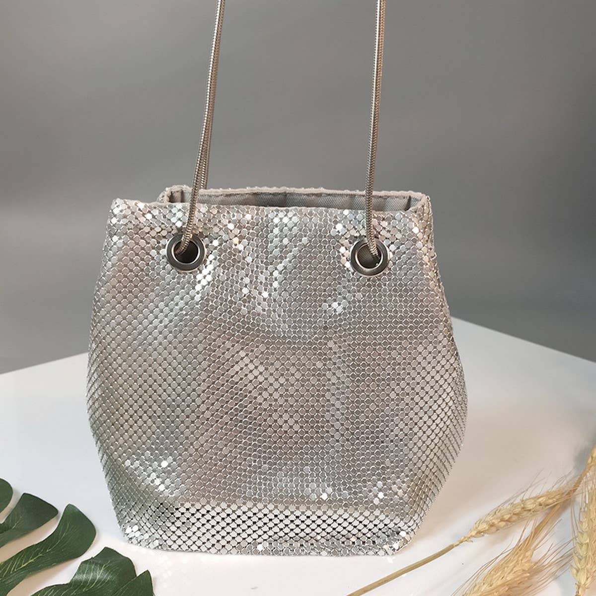 FASHIONABLE RHINESTONE EVENING BAG BUCKET BAG_CWAB3612