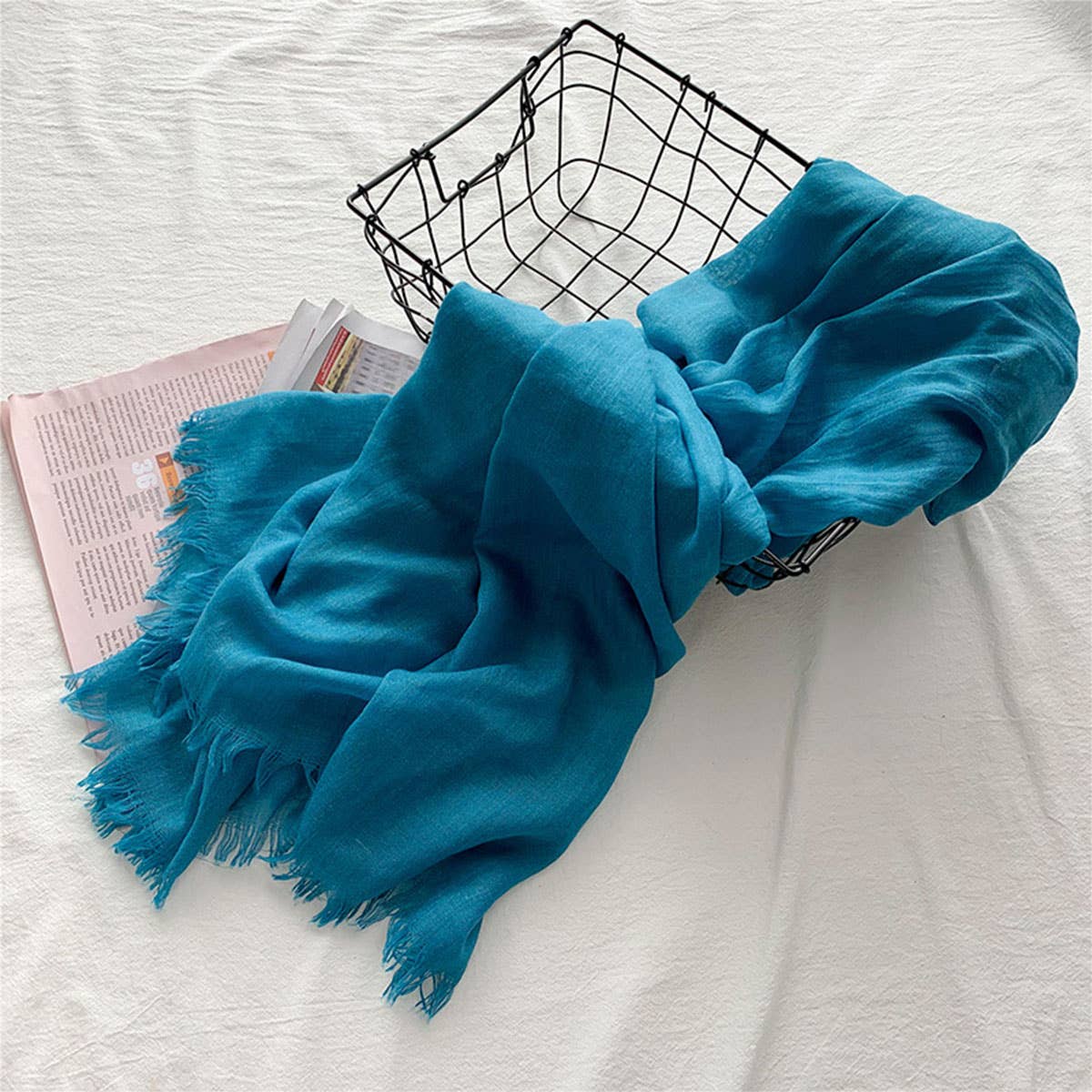 Cotton Linen Solid Color Beach Shawl Scarf