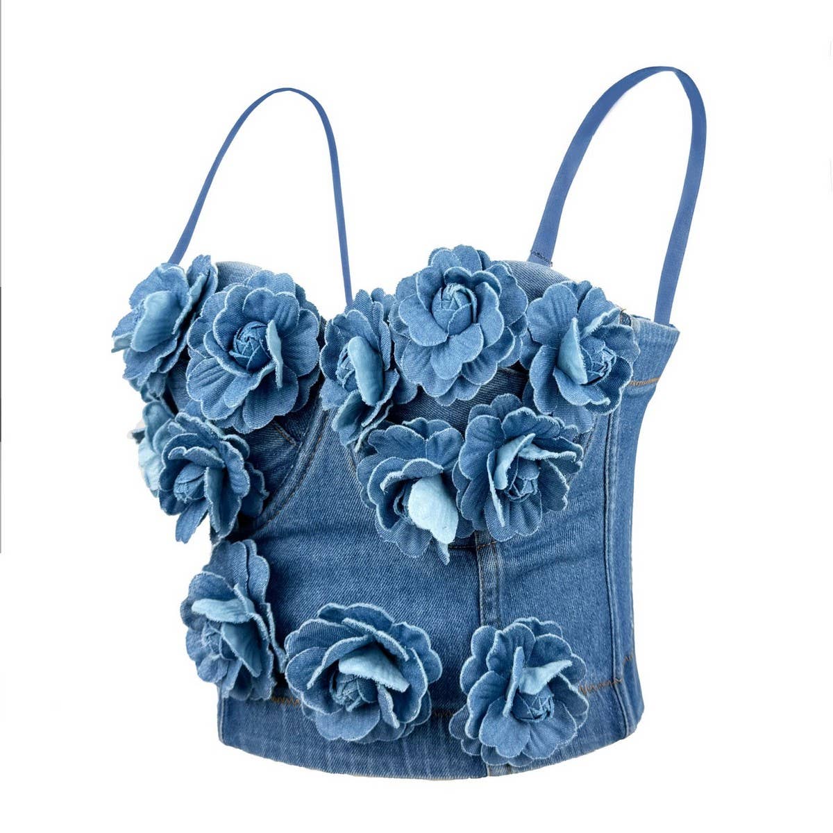 HAND-BEADED FLORAL HERRINGBONE CORSET