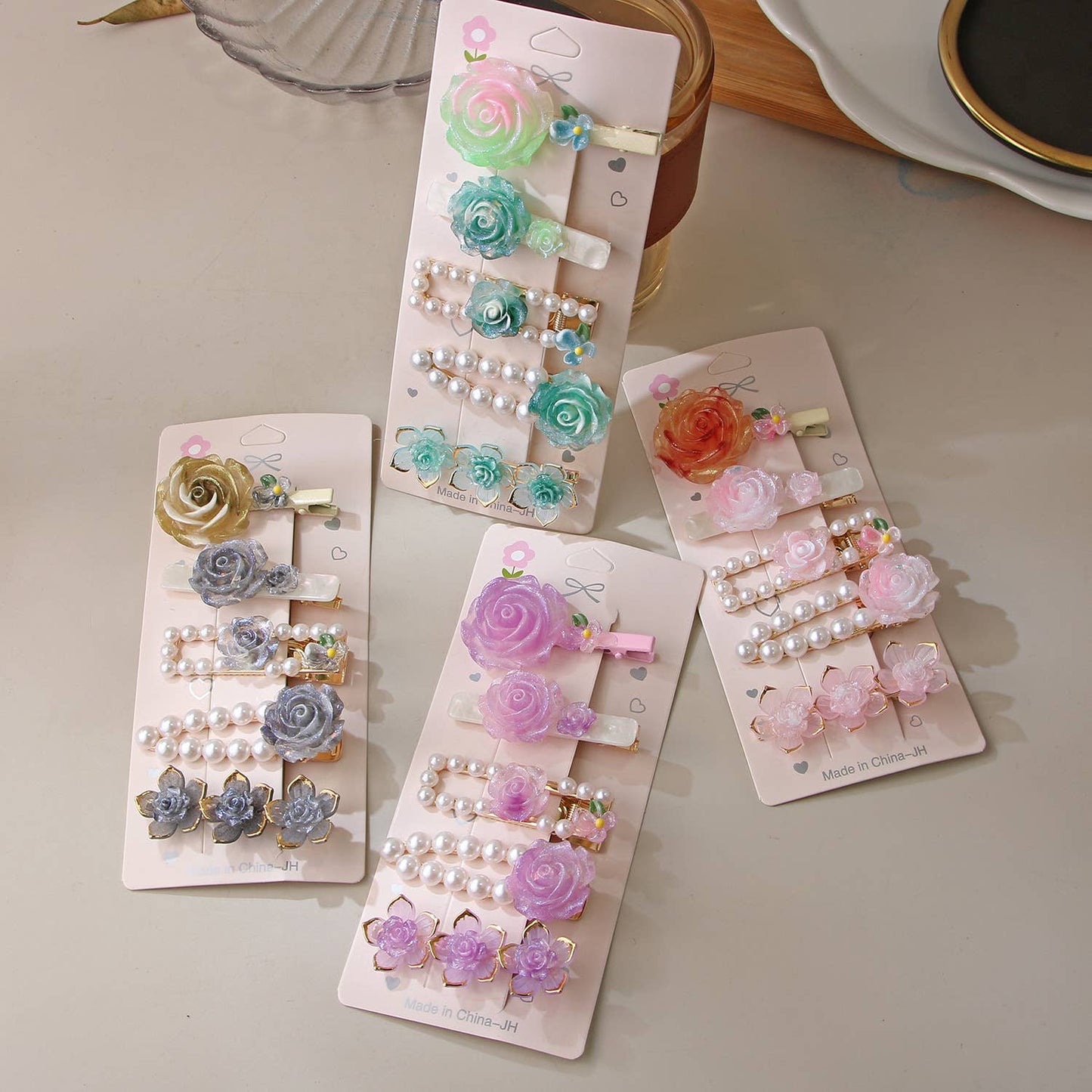 Sweet flower duckbill clip side hair clip