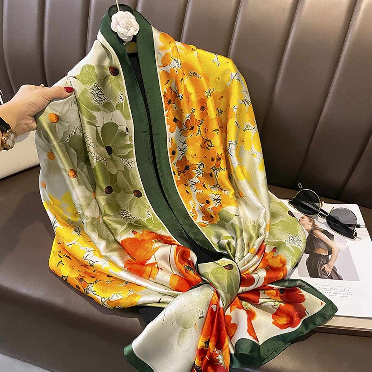 Vintage Scarf Wrap for Women Beach Sun Protection