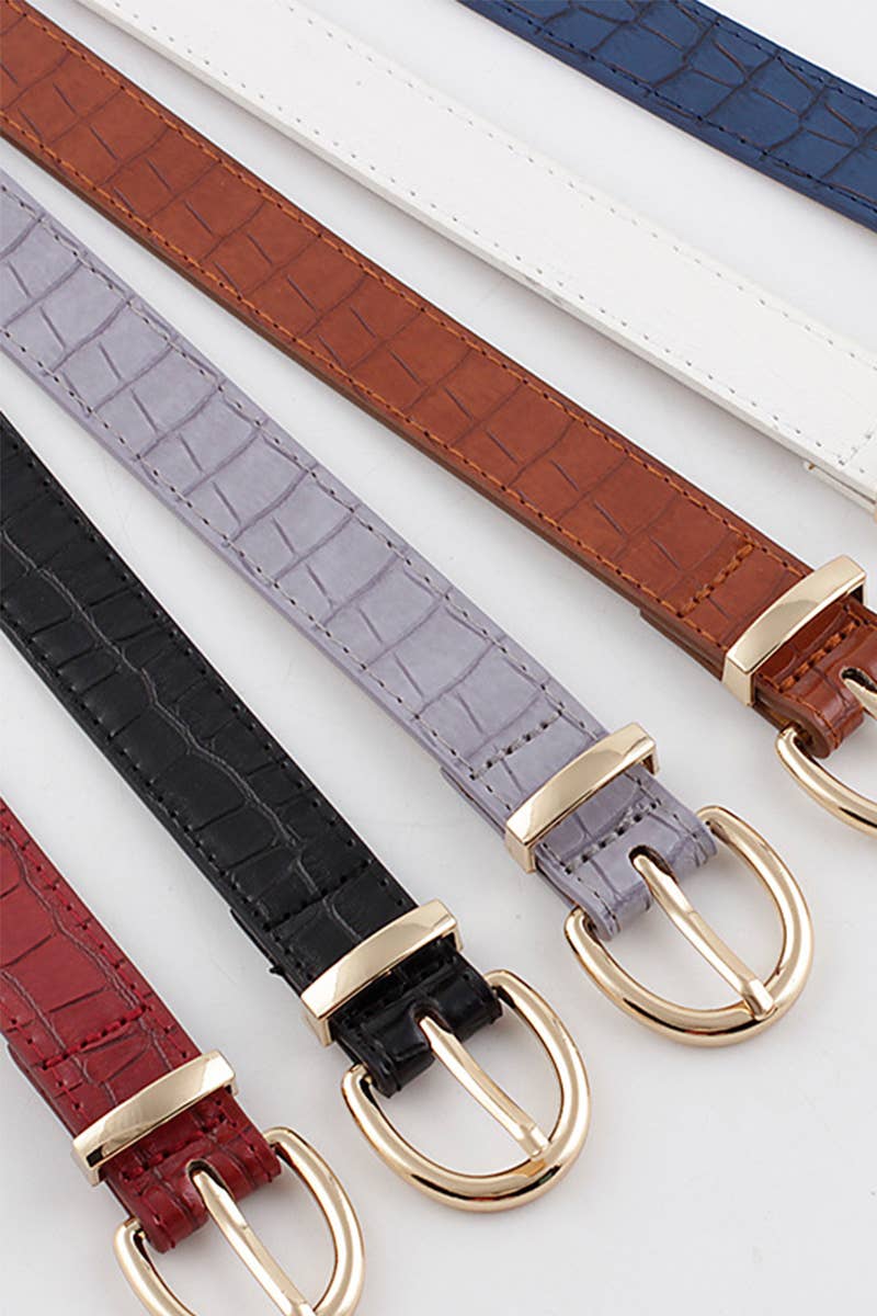 ROUND BUCKLE LEATHER BELT_CWABE0081