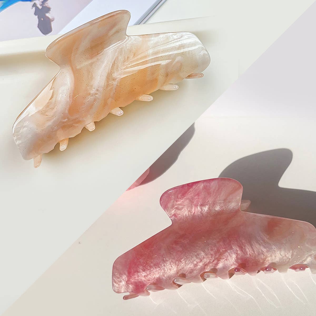 Sweet elegant color-changing acrylic shark clip