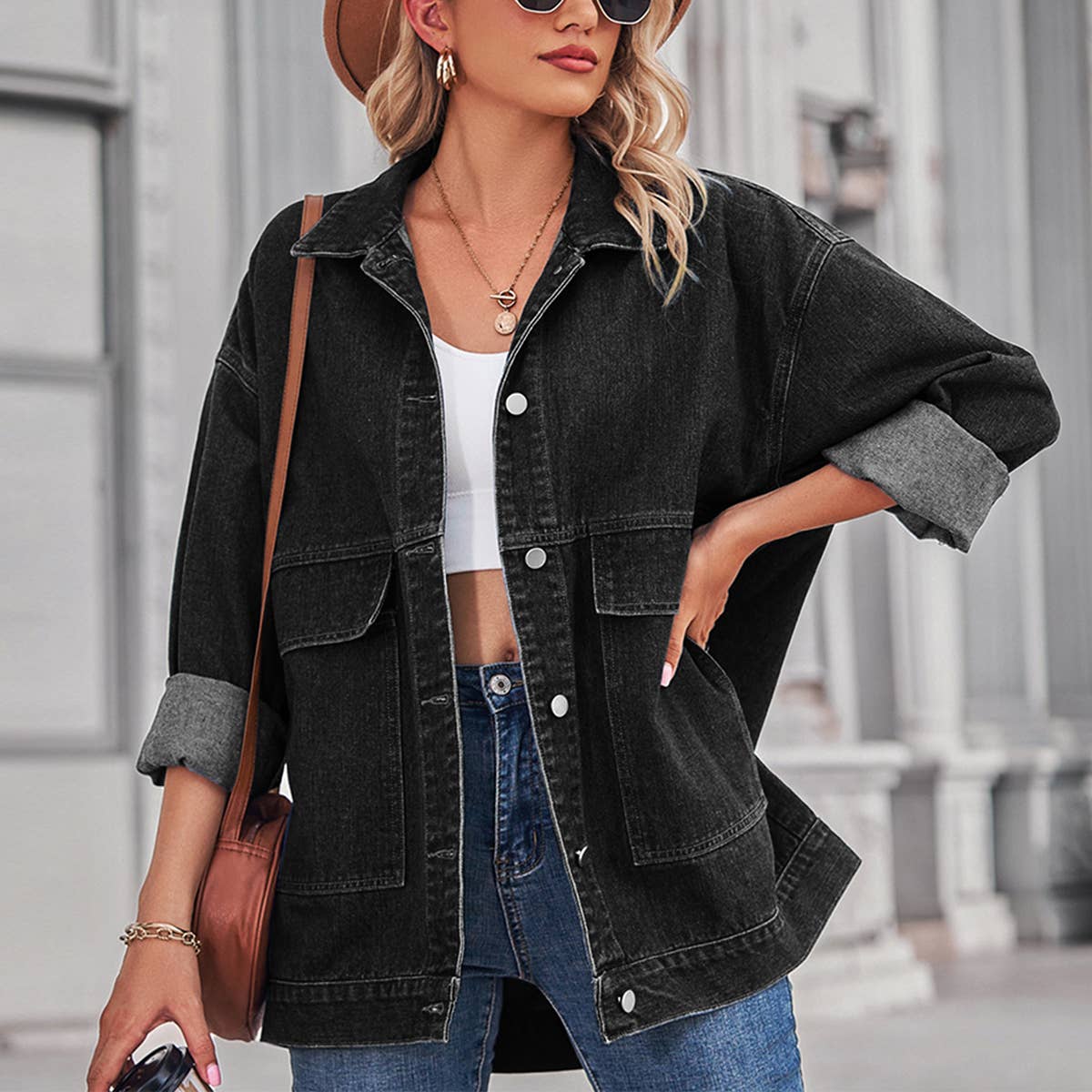 Vintage Loose Denim Jacket for Women ? Classic Fit