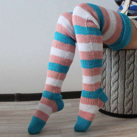 FASHION STRIPED LONG OVER-THE-KNEE SOCKS_CWMS0848