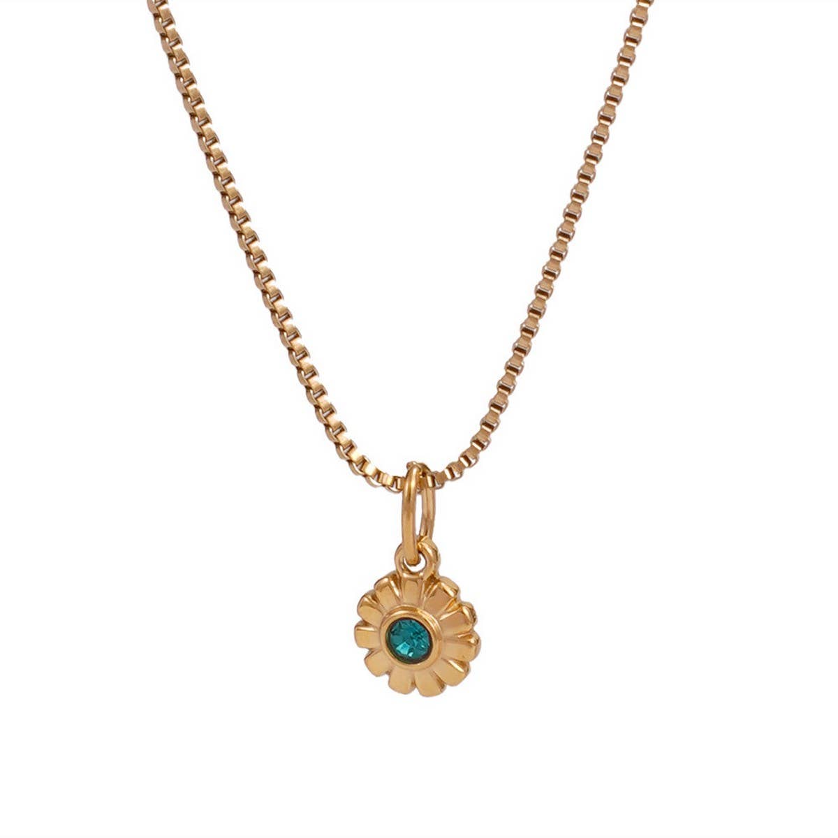 Minimalist Stainless Steel Monthly Stone Necklace