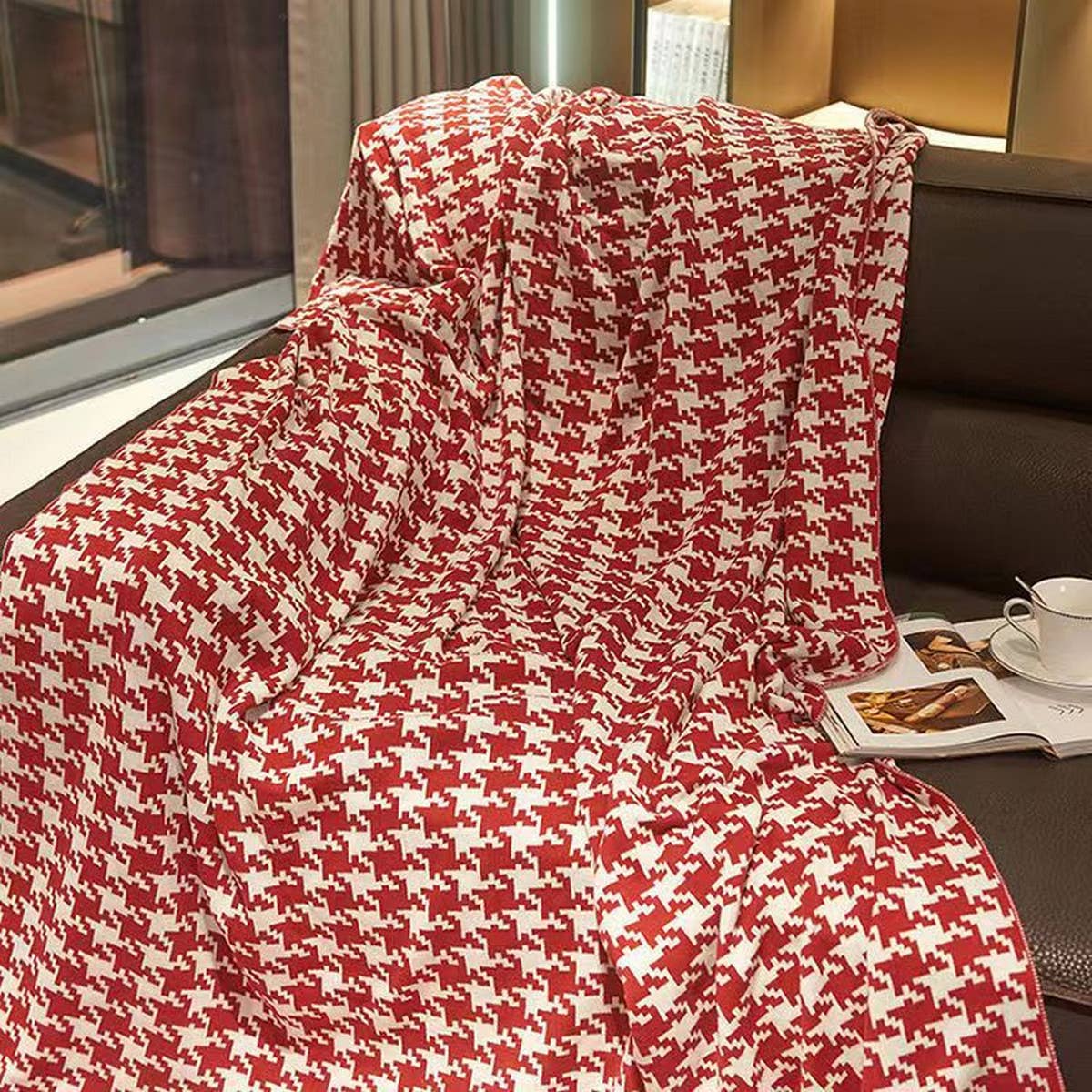 LEISURE PLAID SOFA COVER BLANKET