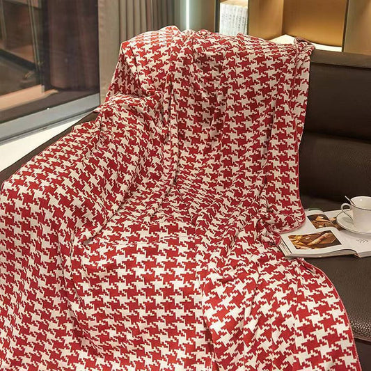 LEISURE PLAID SOFA COVER BLANKET