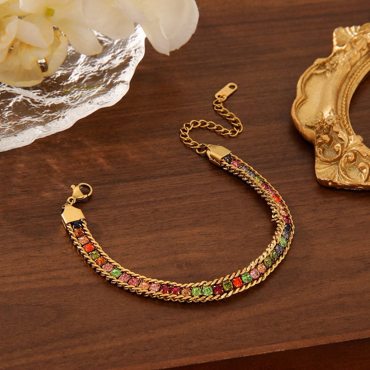 COLORFUL DIAMOND SNAKE BRACELET