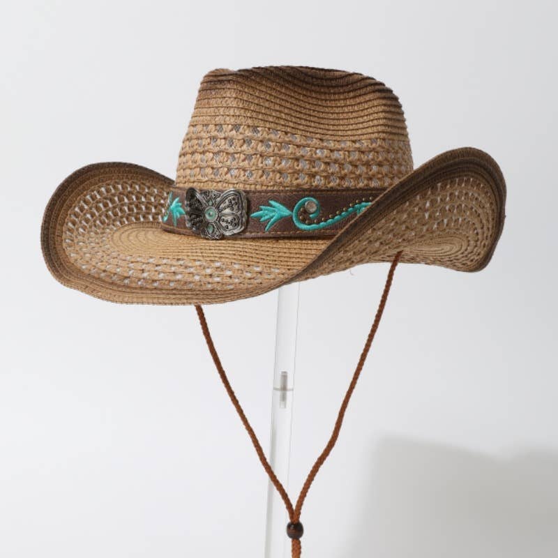 Hollow Out Jazz Straw Hat Western Cowboy Style_CWAH3657
