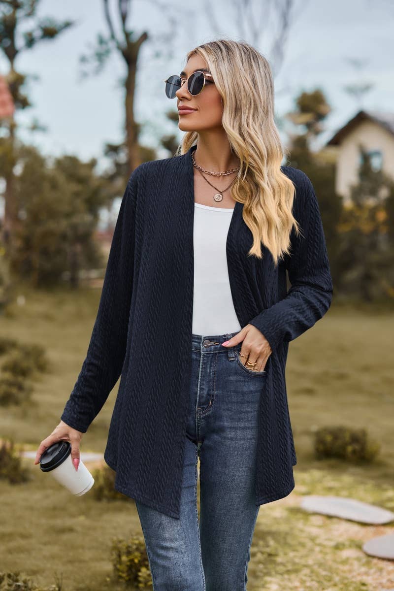 CWOCAL2127_SOLID COLOR BUTTON-DOWN LONG SLEEVE CARDIGAN