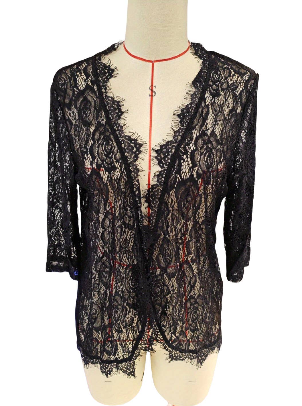 Lace patchwork fashion lace-trimmed cardigan