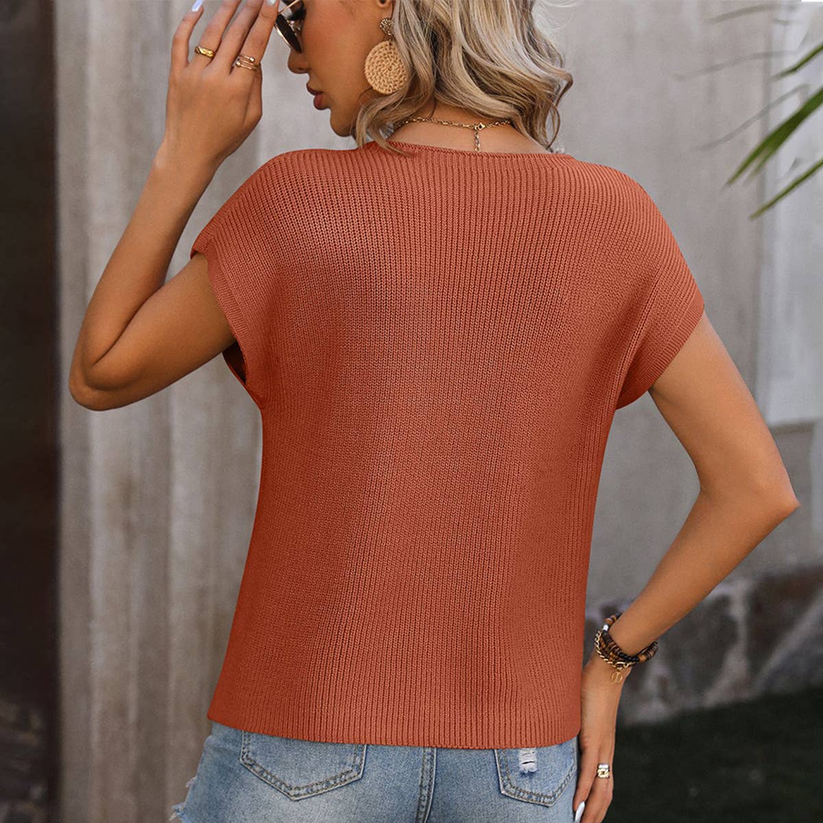 Simple fashion loose solid color crew-neck sweater