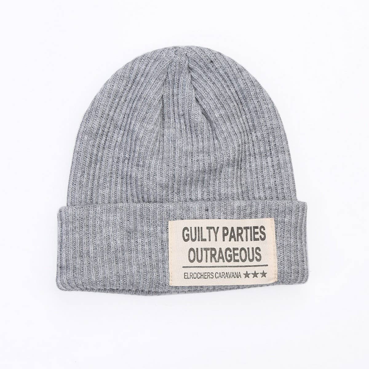 CWAH04358_GUILTY PATCH KNIT BEANIE WINTER WARM HAT